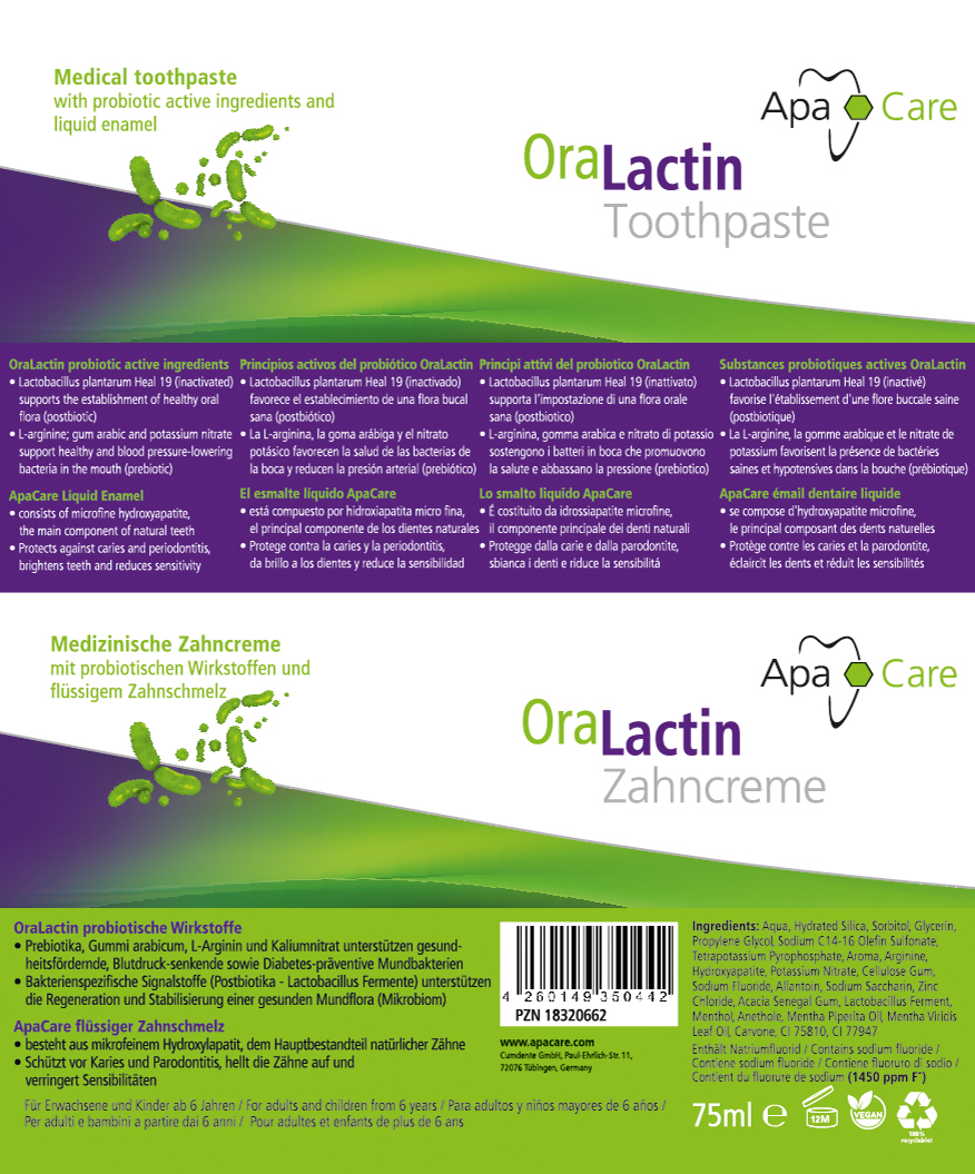 OraLactin pasta de dentes pré e pós-biótica