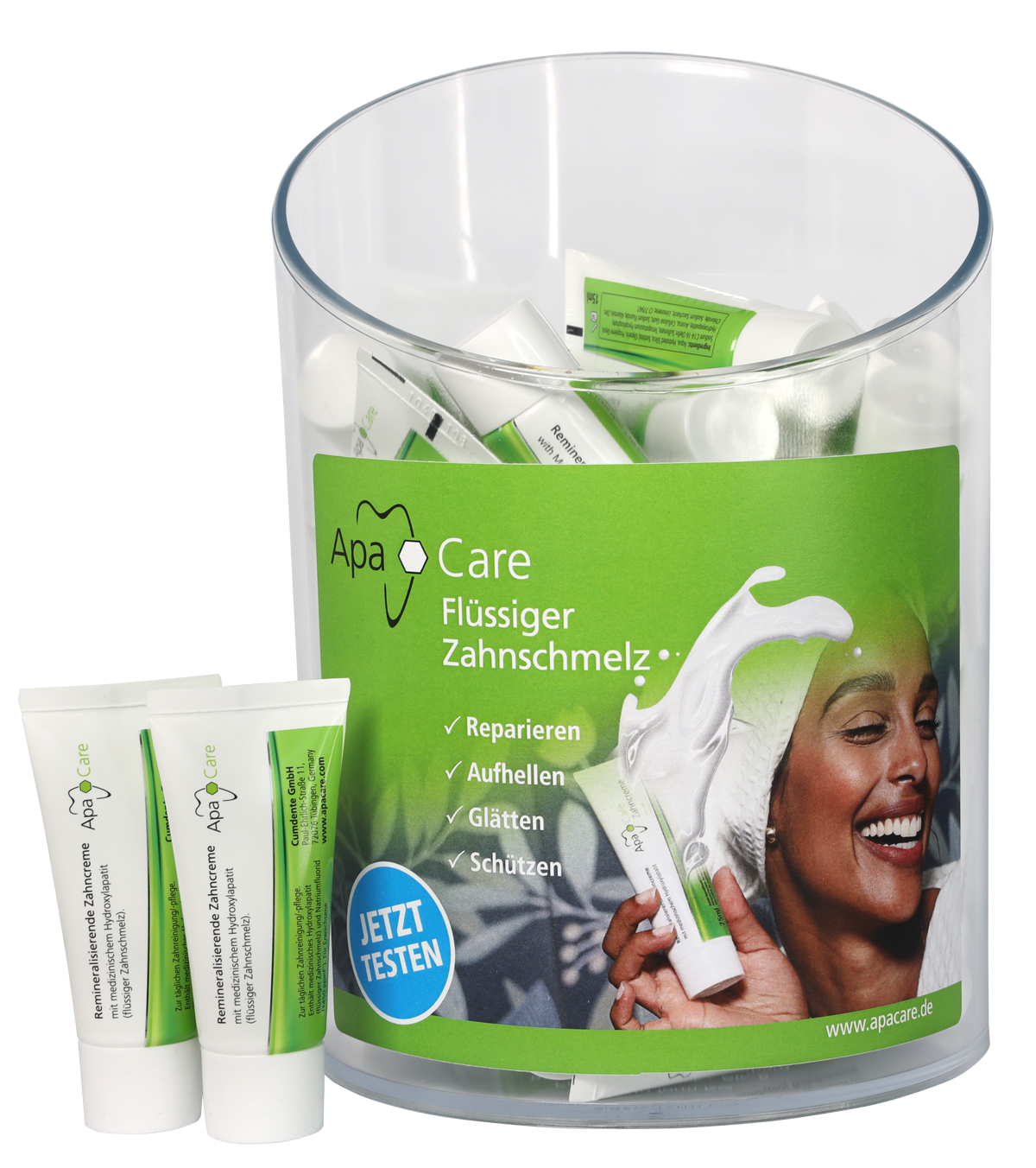 Acrylbox Probendisplay incluindo 40 unidades de pasta de dentes de 15 ml