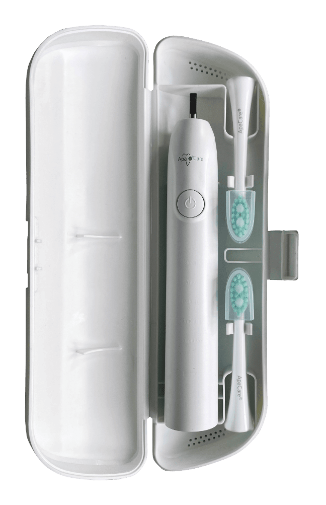 Estojo de viagem Sonic para a escova de dentes  ApaCare Sonic com 2 suportes de escova sobresselentes